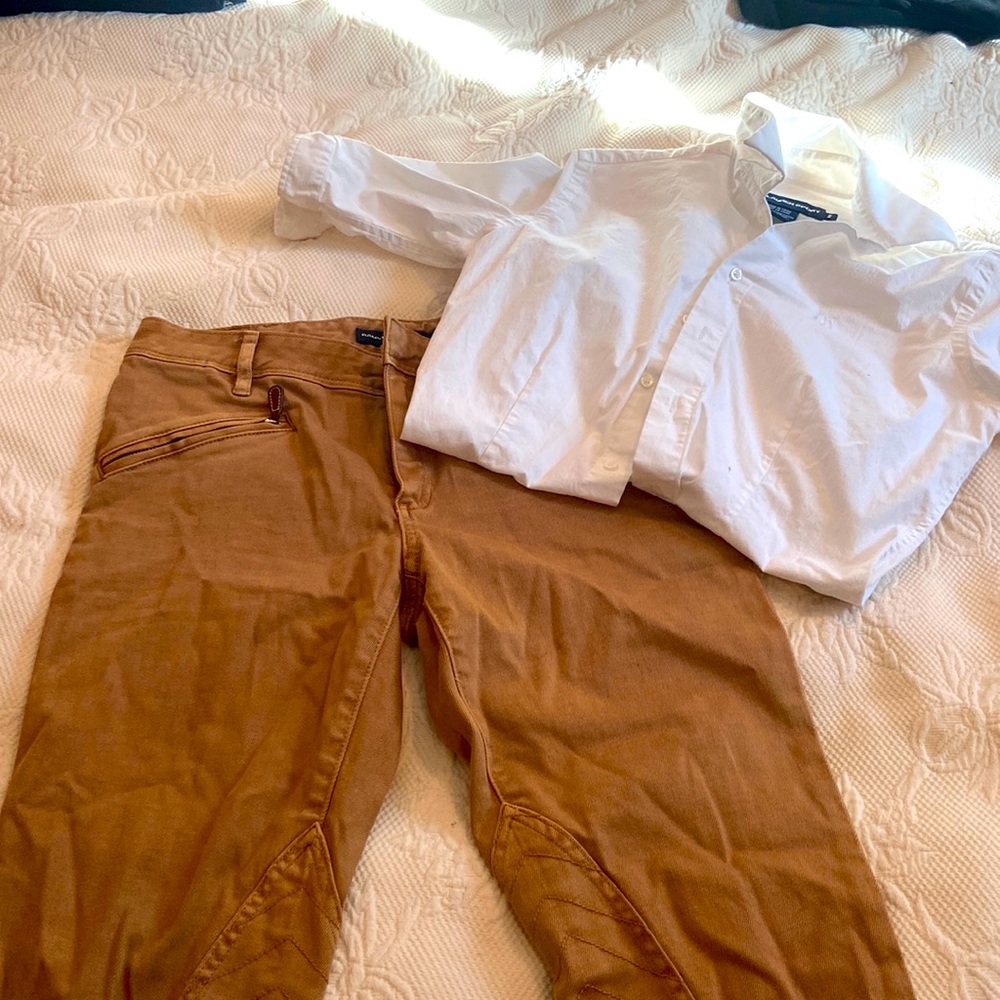 Ralph Lauren outfit. Shirt is stretchy size 2 3/4 length sleeve pants are sz 27